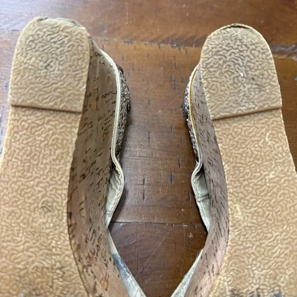 Corkys Women's Sandals with Rhinestone Embellishments - Cream and Gold size 7 - Picture 12 of 12